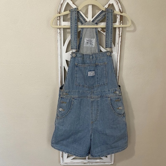 Levi's Pants - LEVI STRAUSS & CO TWO HORSE BRAND xsmall OVERALLS SHORTALLS CHORE DENIM SHORT